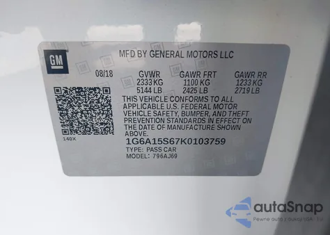 2019 Cadillac Cts-V from USA, damaged, VIN 1G6A15S67K0103759